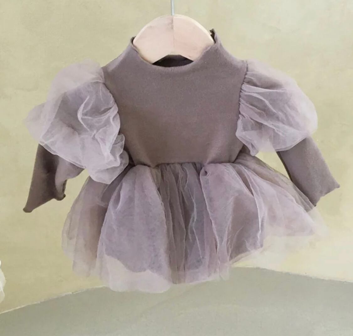 チュールベビーロンパースドレス》》》》》海外子供服 韓国 チュール ワンピース ドレス ロンパース 女の子 ガール ベビー パーティー