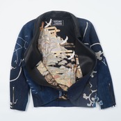 【RJK-M0013】再構築リメイク藍染ライダースジャケット JAPANESE INDIGO RIDERS JACKET
