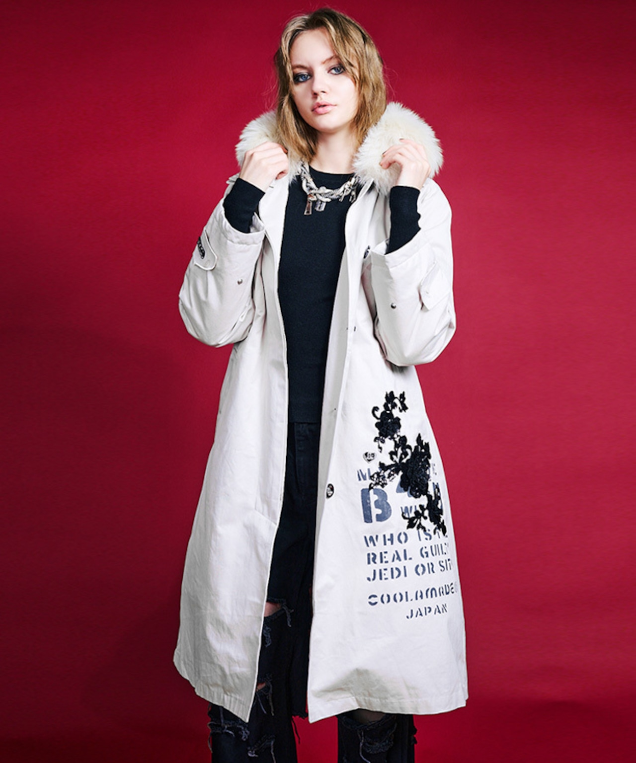 【ATELIER LINE】ロゴペイントステンカラーパデットコート CQ-48062H