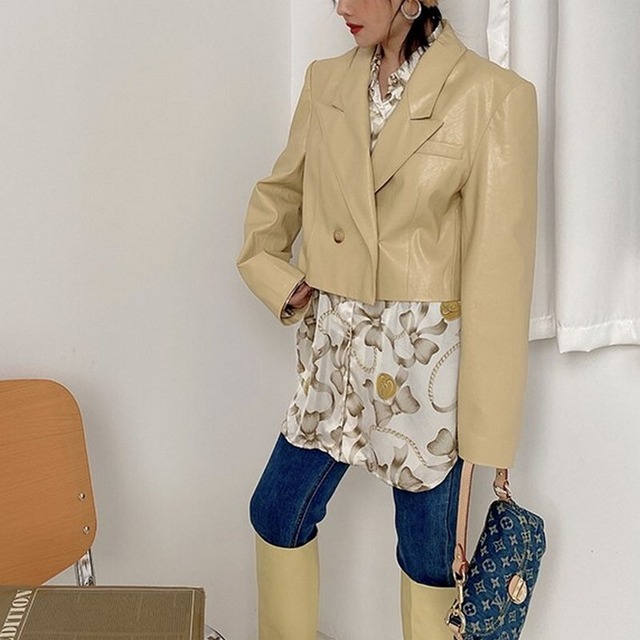 ストレートカジュアルレザー ジャケット