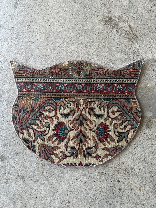ヴィンテージ　トルコラグ　トルコ絨毯　カイセリ絨毯　キャットマット　50x40　TRB4472