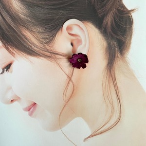 ［布花］コスモス（ピアス・イヤリング）