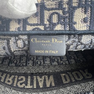 Christian Diorオブリーク ブックトート キャンバス トートバッグ ブルー A-10775