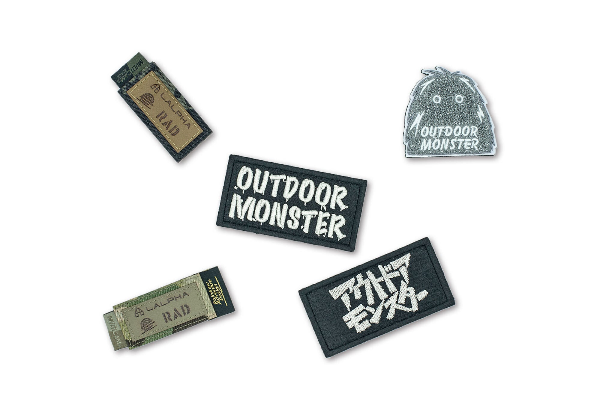 アウトドアモンスター】刺繍 ワッペン 【LALPHA限定カラー