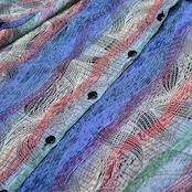 wave multi stripe open collar shirt