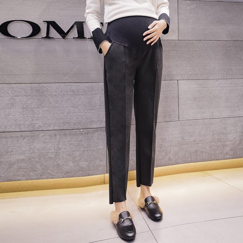 【新作】【送料無料】 マタニティウェア2020秋と冬の新しいファッションウールの不規則なズボンは大きなサイズの妊娠中の腹リフトカジュアルパンツを緩めます-アリババ 大きめサイズ オータム 秋物 ウィンター 冬物 expec254327420675