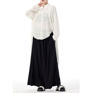 STRIPE LONG SLEEVES HIGH-LOW DESIGN SHIRT 2colors M-10186