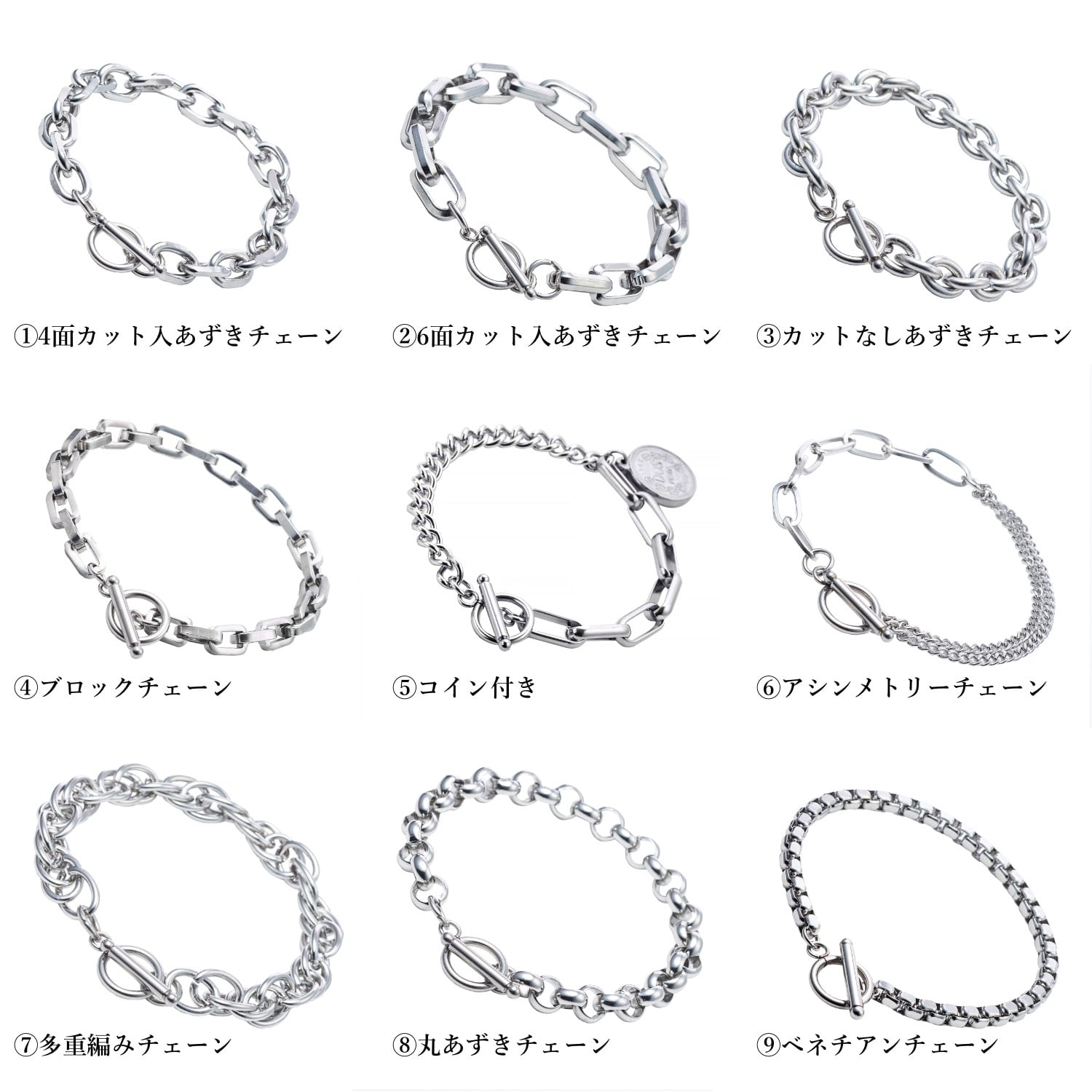 ブレスレット メンズ レディース アクセサリー ステンレス マンテル チェーン