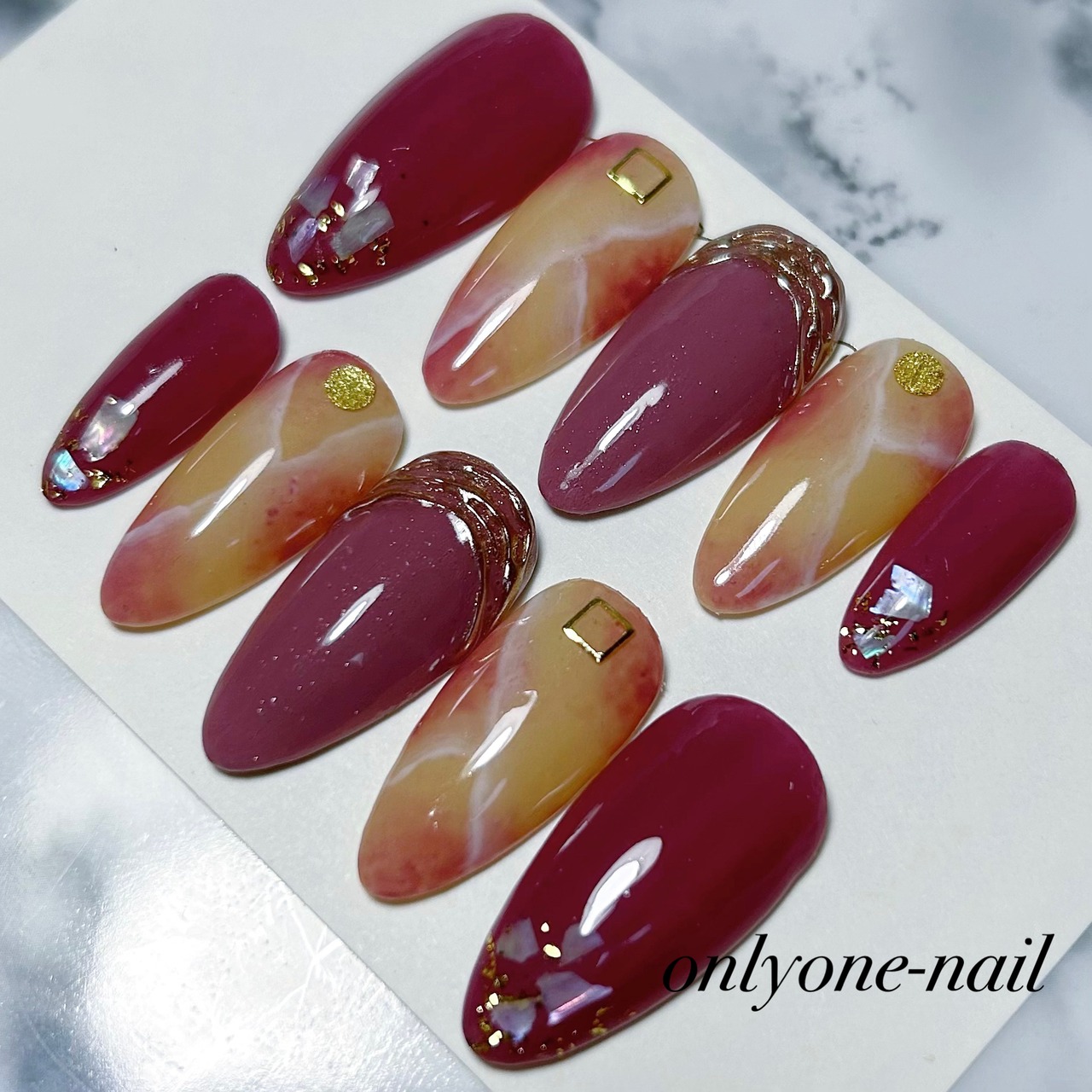 ネイルチップ ニュアンスネイル ミラーフレンチ 美しい