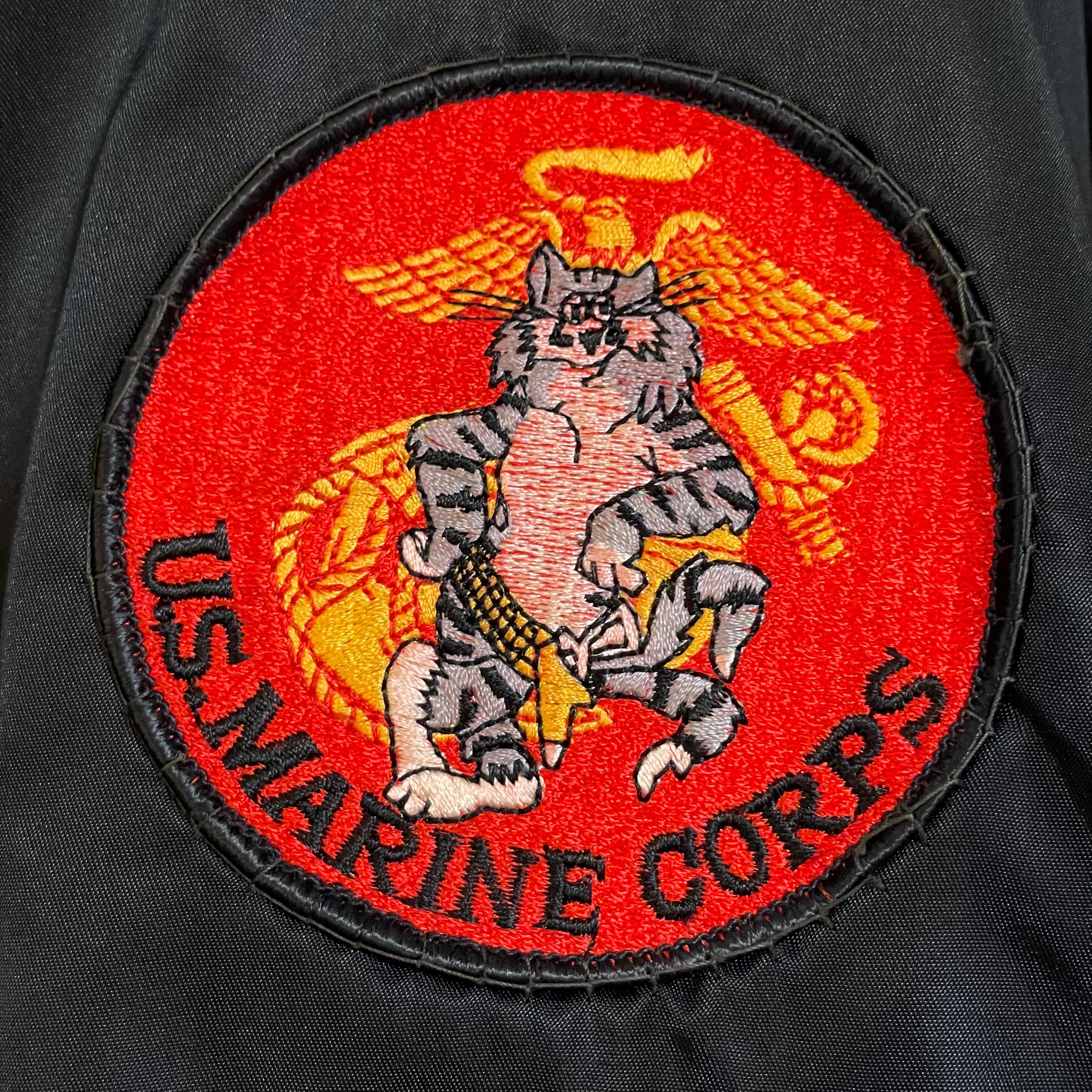 USA古着】フライトジャケット ワッペン US MARINE CORPS ナイロン 中綿