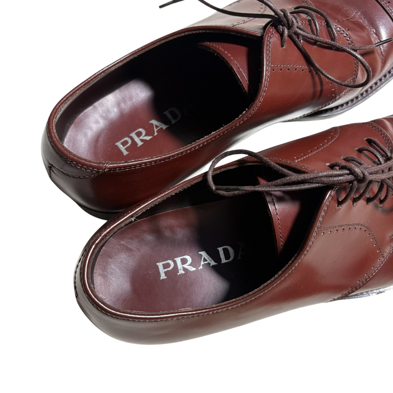 PRADA leather medallion shoes