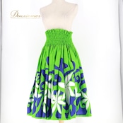 フラダンス 衣装 パウスカート グリーン系 ハレハワイイ 日本製 ティアレ柄 ハワイアンプリント アロハ フラ ダンス レッスン 練習 黄緑 華やか 鮮やか かわいい おしゃれ シングル スカート フレア 軽やか ブルー系 ホワイト系 青 白 フラダンス衣装 ハワイアンカラー アロハ柄 練習着 軽量 かわいいデザイン パウスカートティアレ ハワイ風 おしゃれスカート