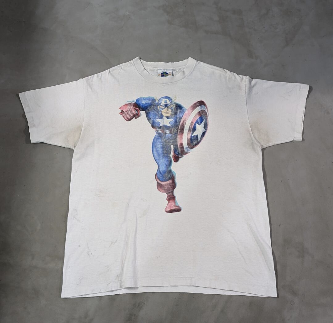 キャプテン・アメリカ Tシャツ XLサイズ 漫画 コミック アニメ ビンテージ 90s captain america print tee 小岩店 | What'z up
