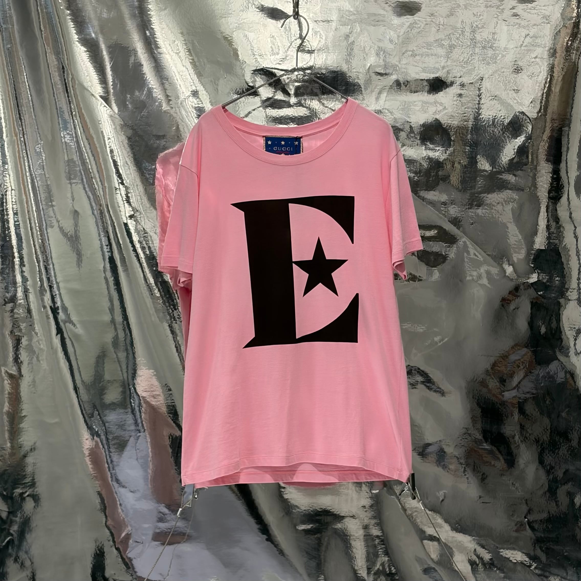 GUCCI Elton John T-shirt エルトンジョン コットン ピンク ブラック T