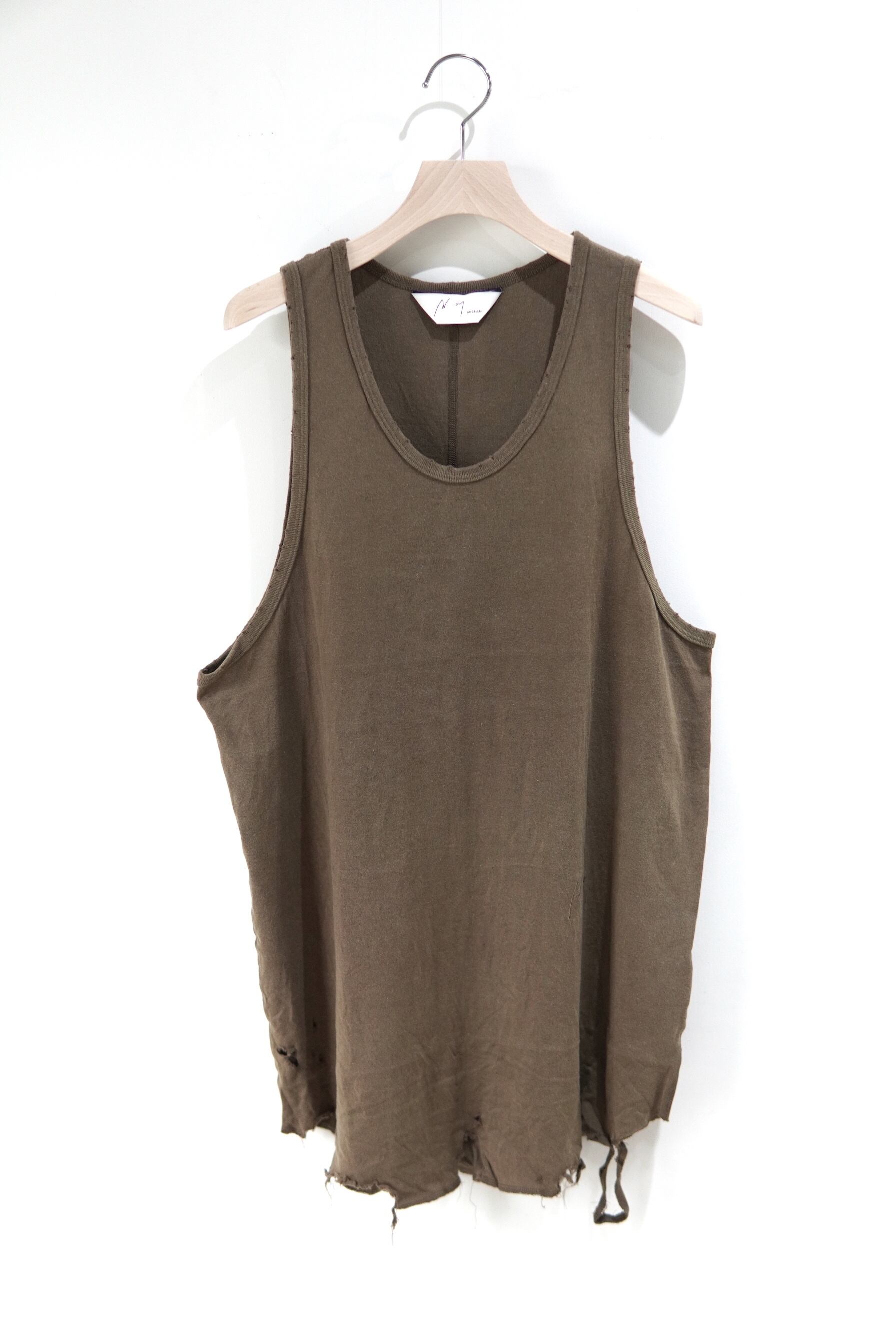 ANCELLM　DAMAGE TANK TOP(BROWN) DAMAGE TANK TOP / KHAKI ANCELLM - DAMAGE TANK TOP | BROWN | タンク