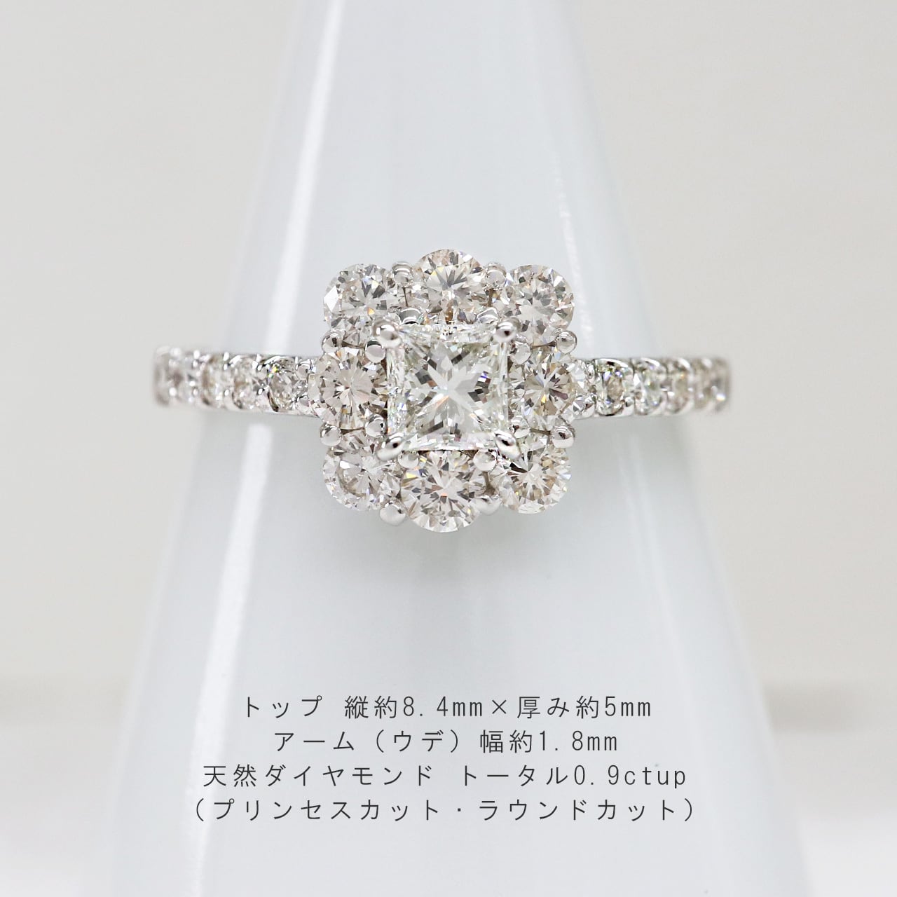 K18  可愛い　天然ダイヤモンド　リング