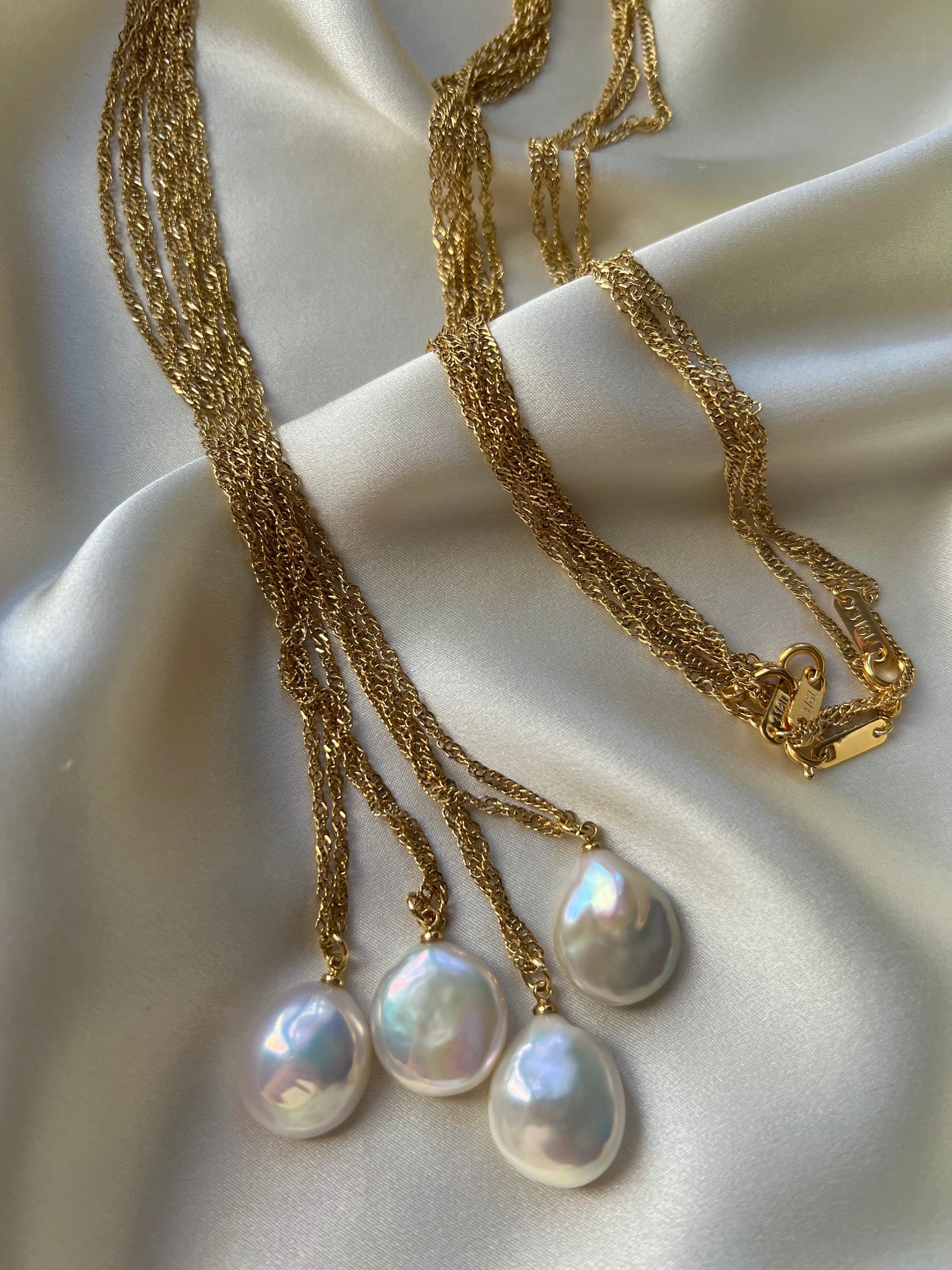 puff pearl long necklace / ネックレス バロックパール | yuma