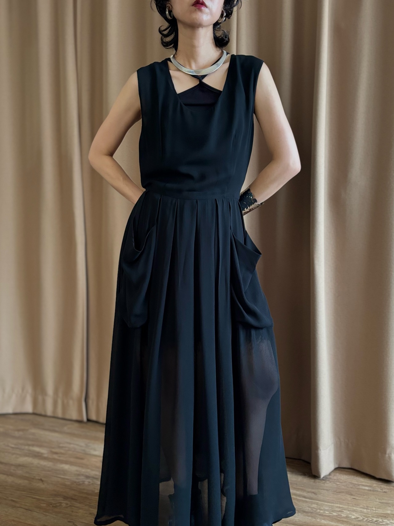 MADE IN ITALY black sheer dress-5138-7