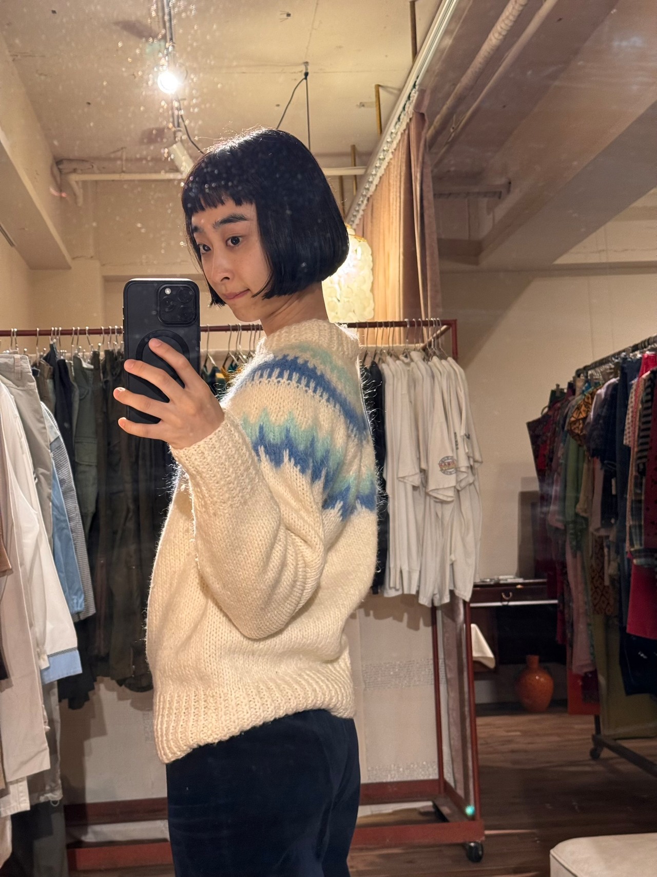 Denspun Nordic Pattern Hand Knit Wool Sweater