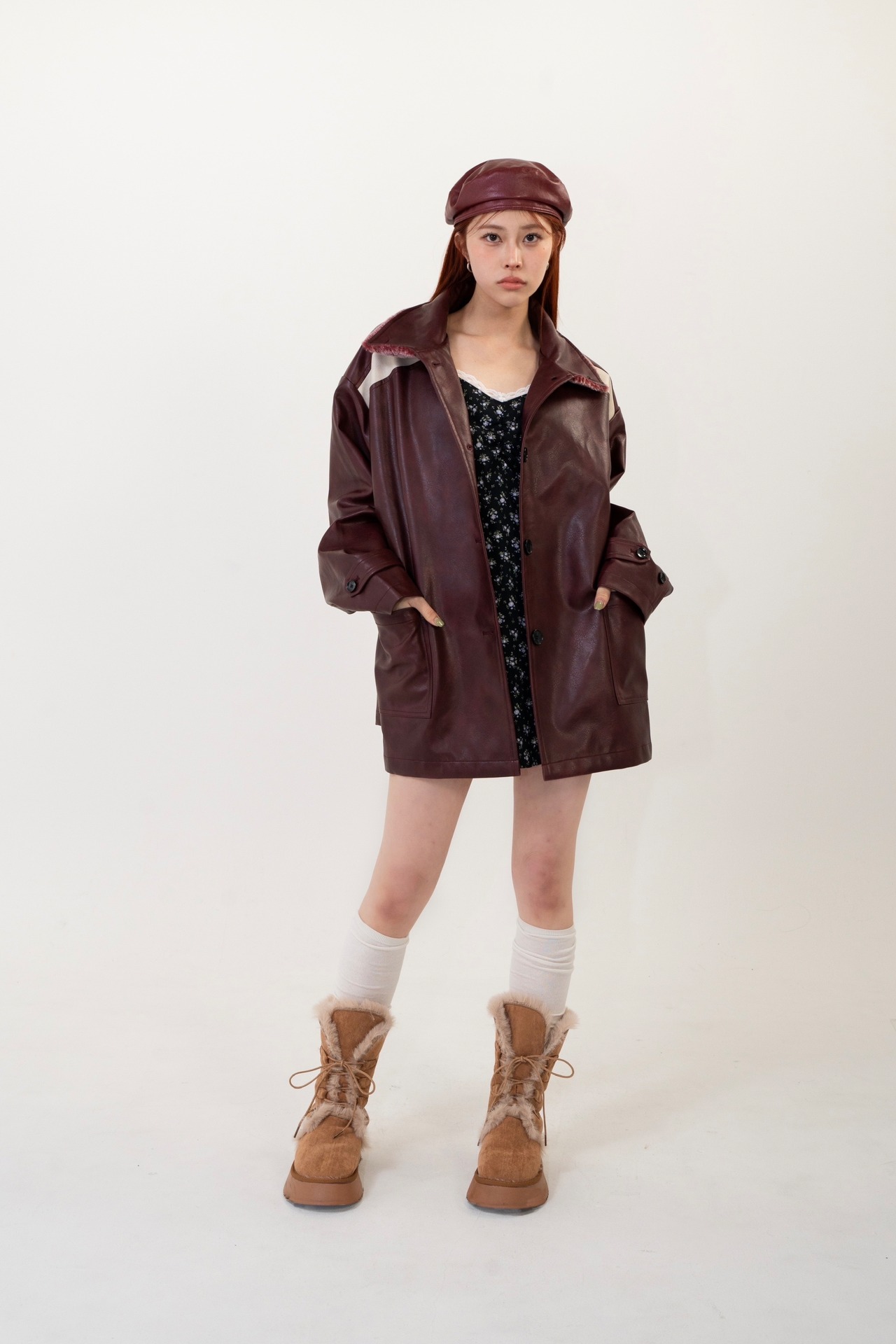 VINTAGE-LIKE LEATHER JACKET HK-018