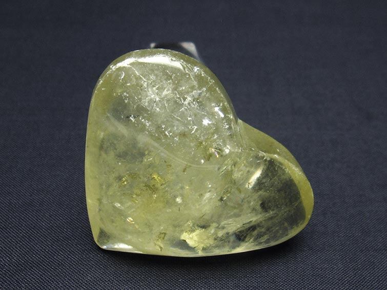 かわいい！ハート型シトリンクラスター 原石 フラワー付き シトリン