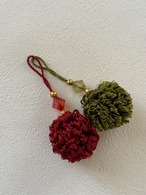 輸入デザインタッセル プードルタッセル レッド/イエローグリーン カルトナージュ インテリア デコレーション材 チャーム