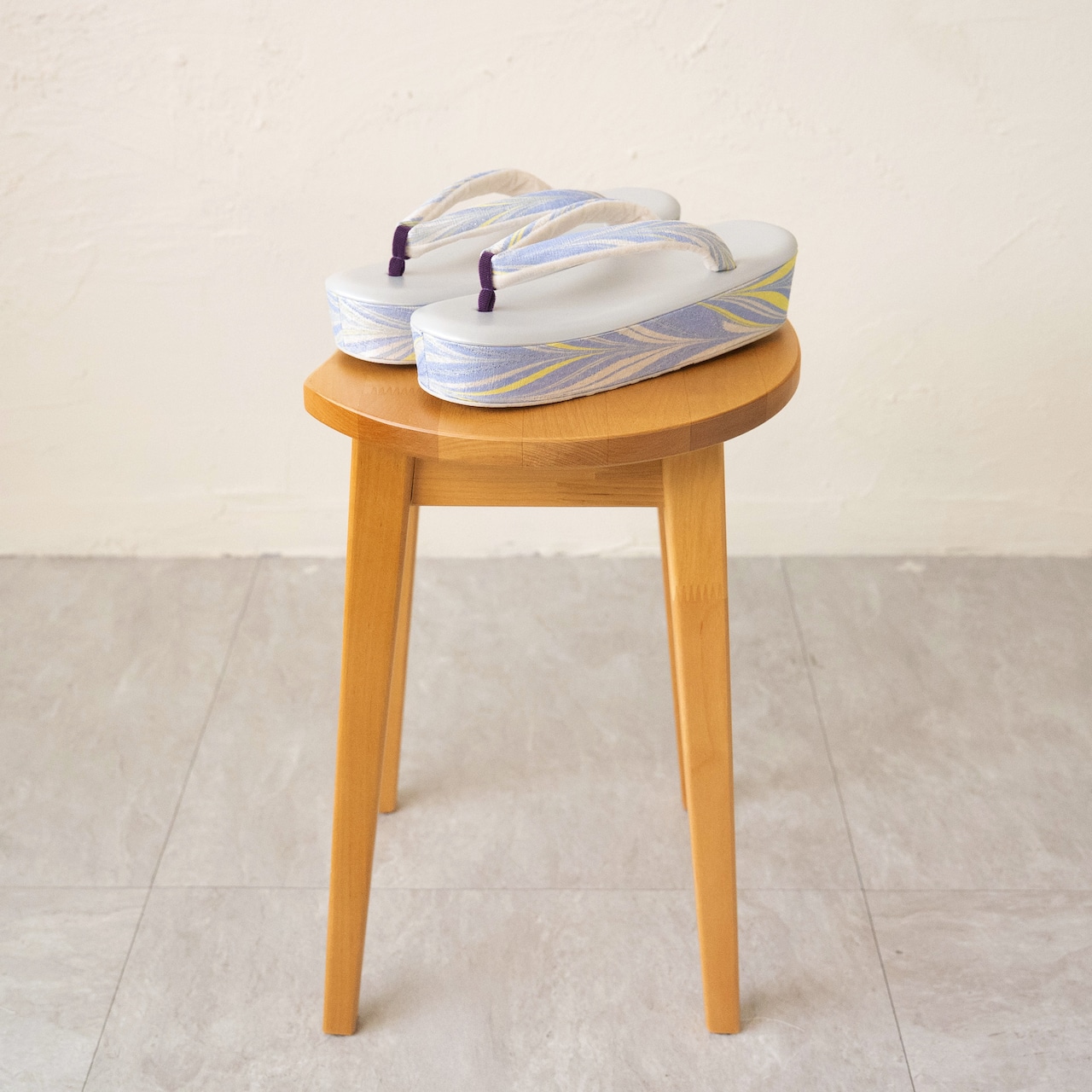 suminagashi 草履 L「月への帰り道」銀糸