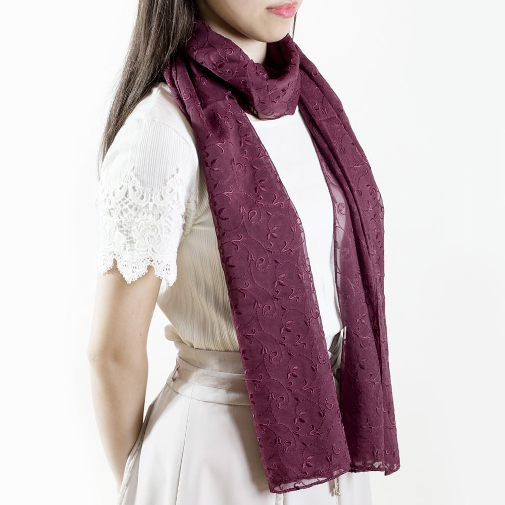 クチュール絹ストール(ボルド―)