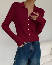 Knit with collar Cardigan T20109