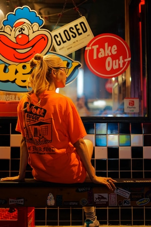 VOLT×BUGGY " 100% JUNK FOOD TEE " Orange