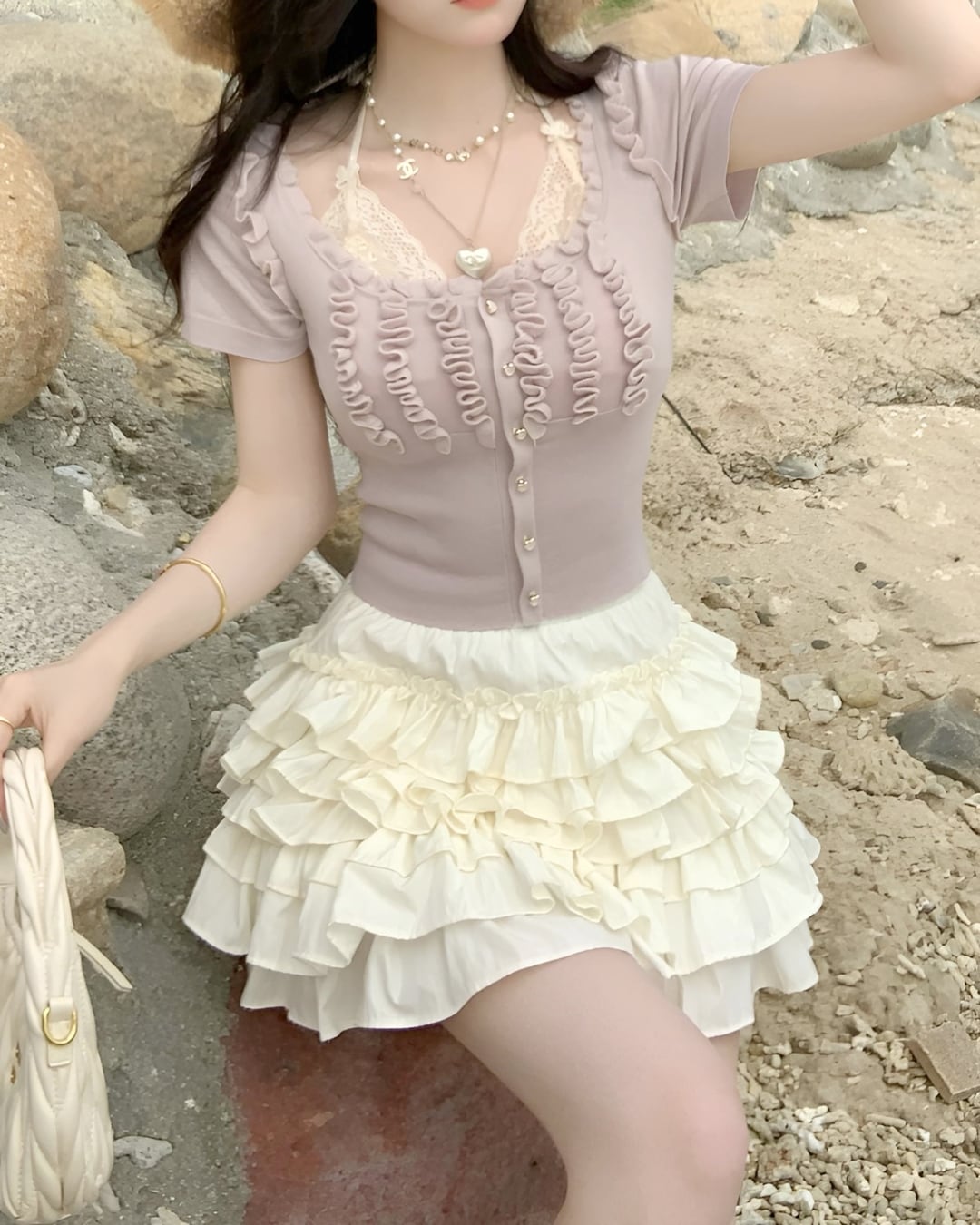 ティアードフリルクリーミースカート 2502063