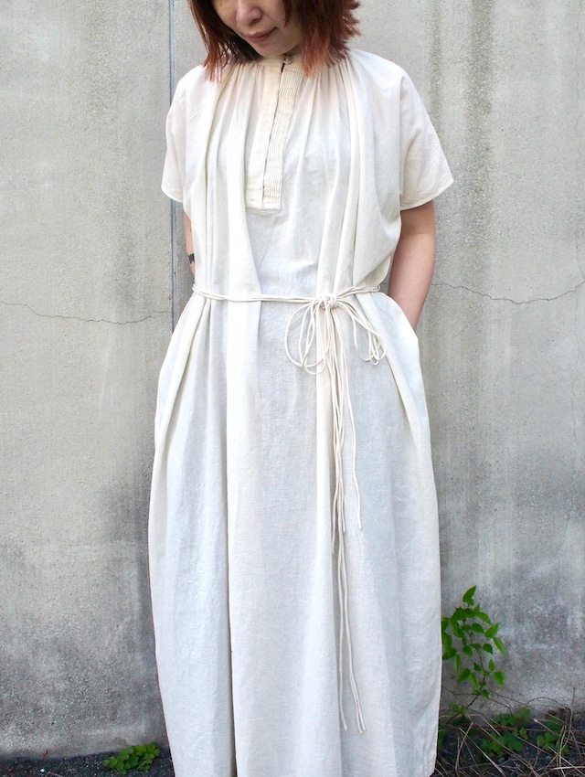 INDIA - FRENCH SLEEVE DRESS - NATURAL