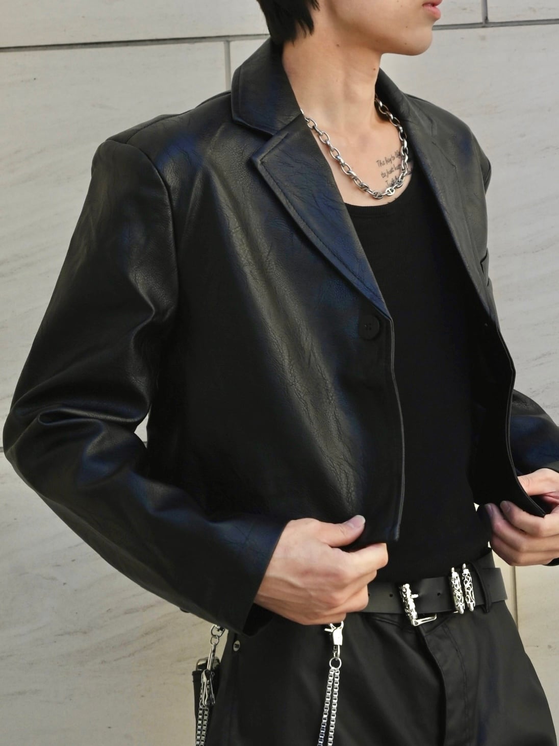 ALUDE SELECT】short leather jacket | 【ALUDE】韓国メンズファッション