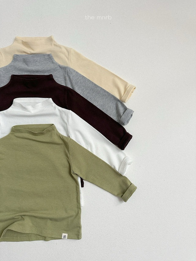 《予約》送料無料【minirobe】Blossom Half Turtleneck Tee