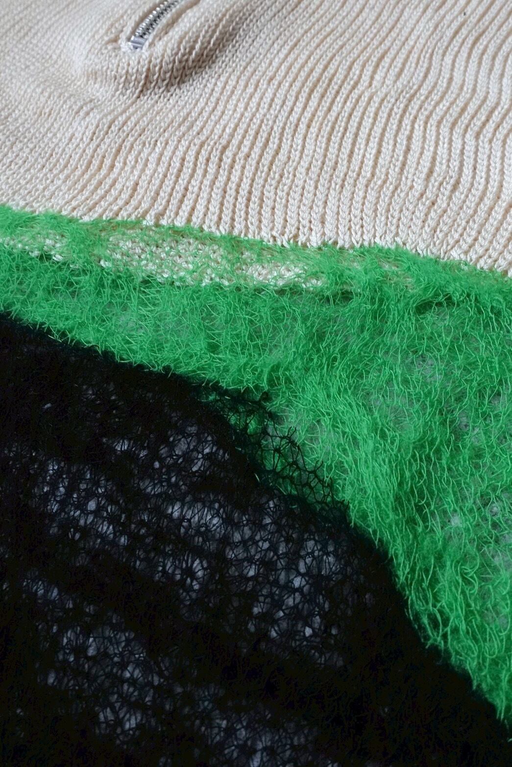 Kota Gushiken】Solid & Fluid Zip-up Knit /Cream | TOLMA.