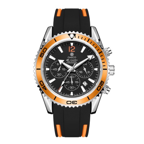 【OMECO】CHRONOGRAPH WATCH SUI-MASTER ORANGE メンズ腕時計 男性用時計 日本製ムーブメント