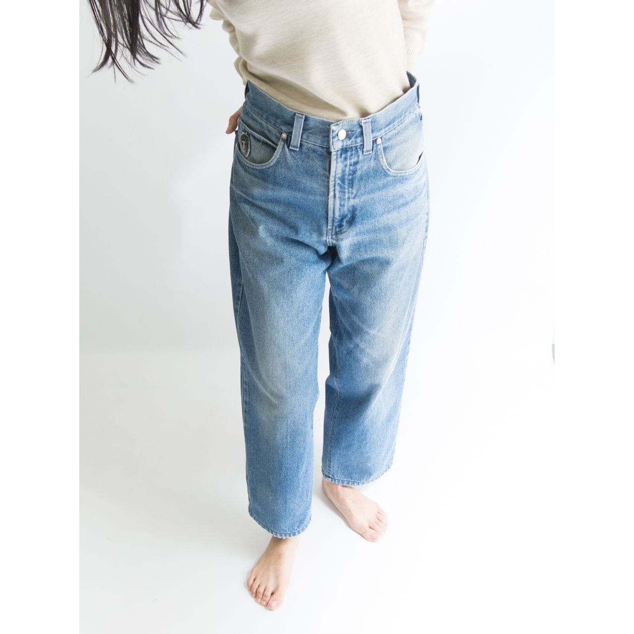 【TRUSSARDI JEANS】Made in Italy 90's wide denim W30（トラサルディ イタリア製ワイドデニム ジーンズ）2b
