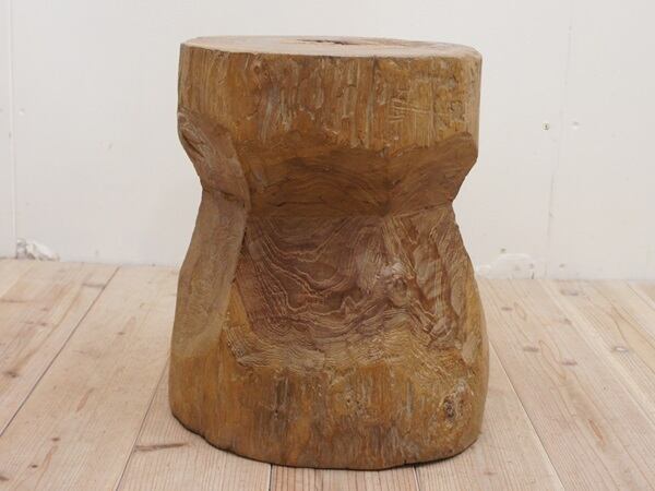 古木 オールドチーク材 臼スツール Lサイズ 切株 木製スツール