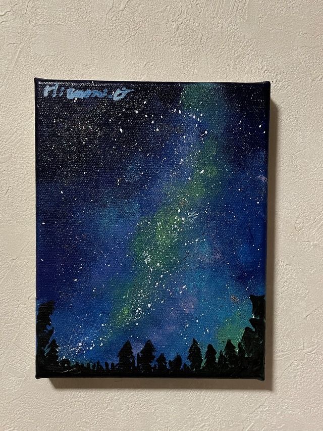 A-192/24】抽象画 風景画 夜空 絵画 キャンバス 真作 インテリア 作品 