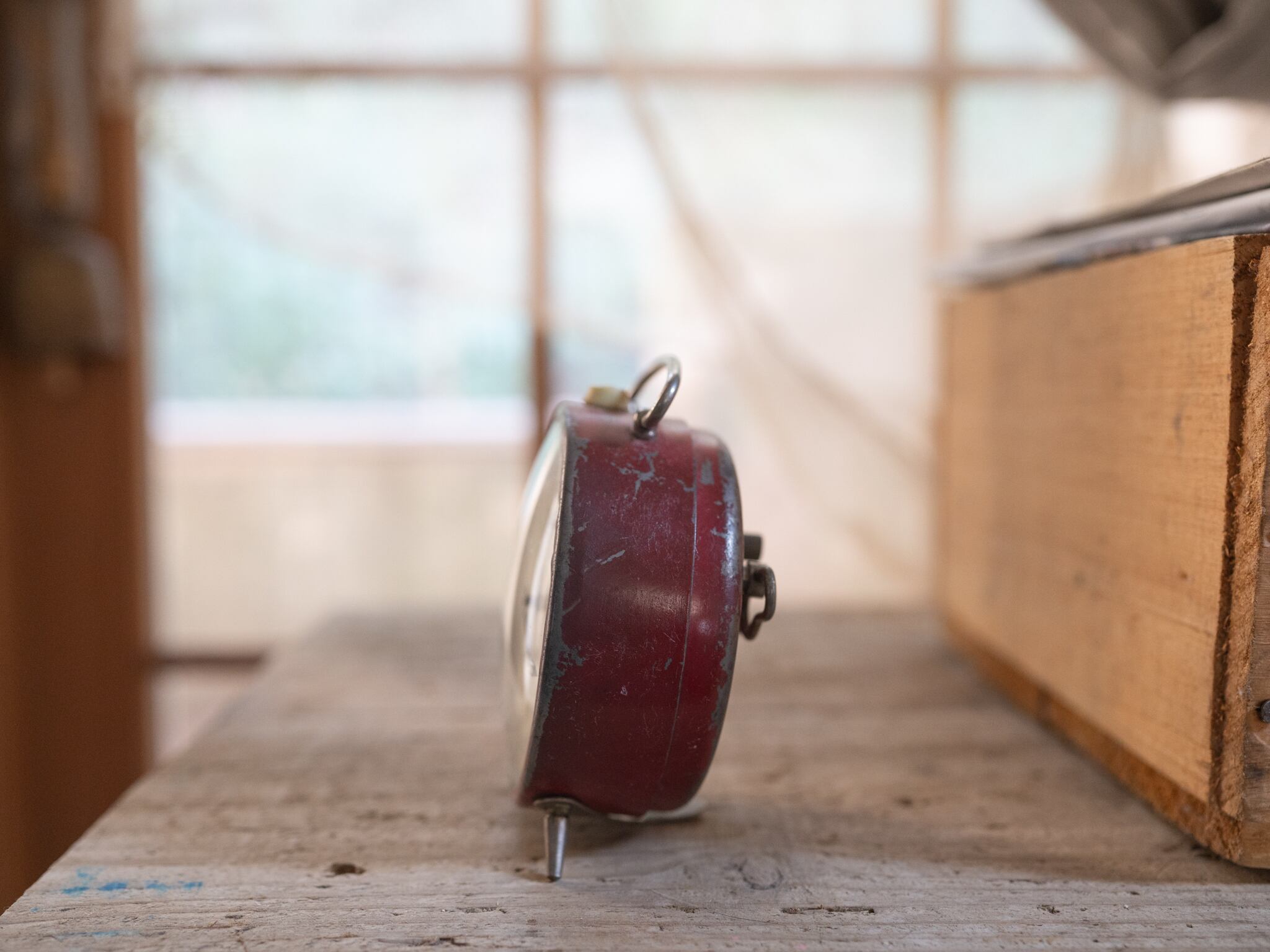 カチコチ音が可愛いSMI置き時計(実働)フレンチブロカント