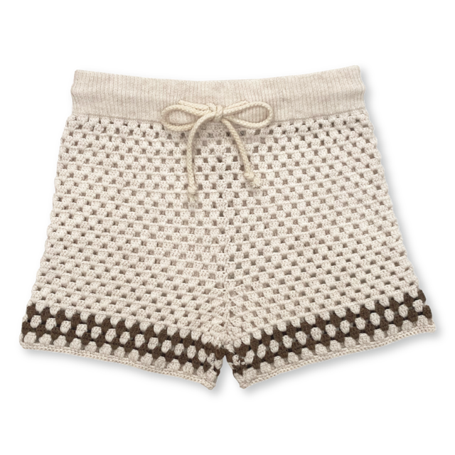 Grown / Hand Crochet Shorts - Coconut (1)