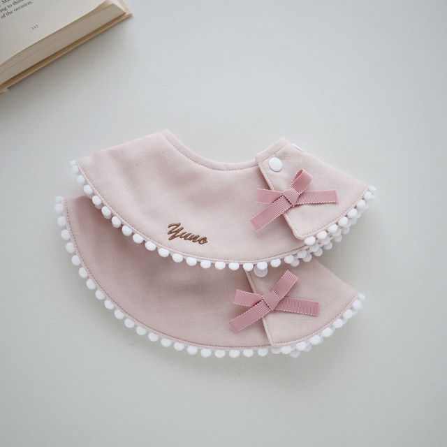 ダブルガーゼ ぽんぽん スタイ 名入れ刺しゅう