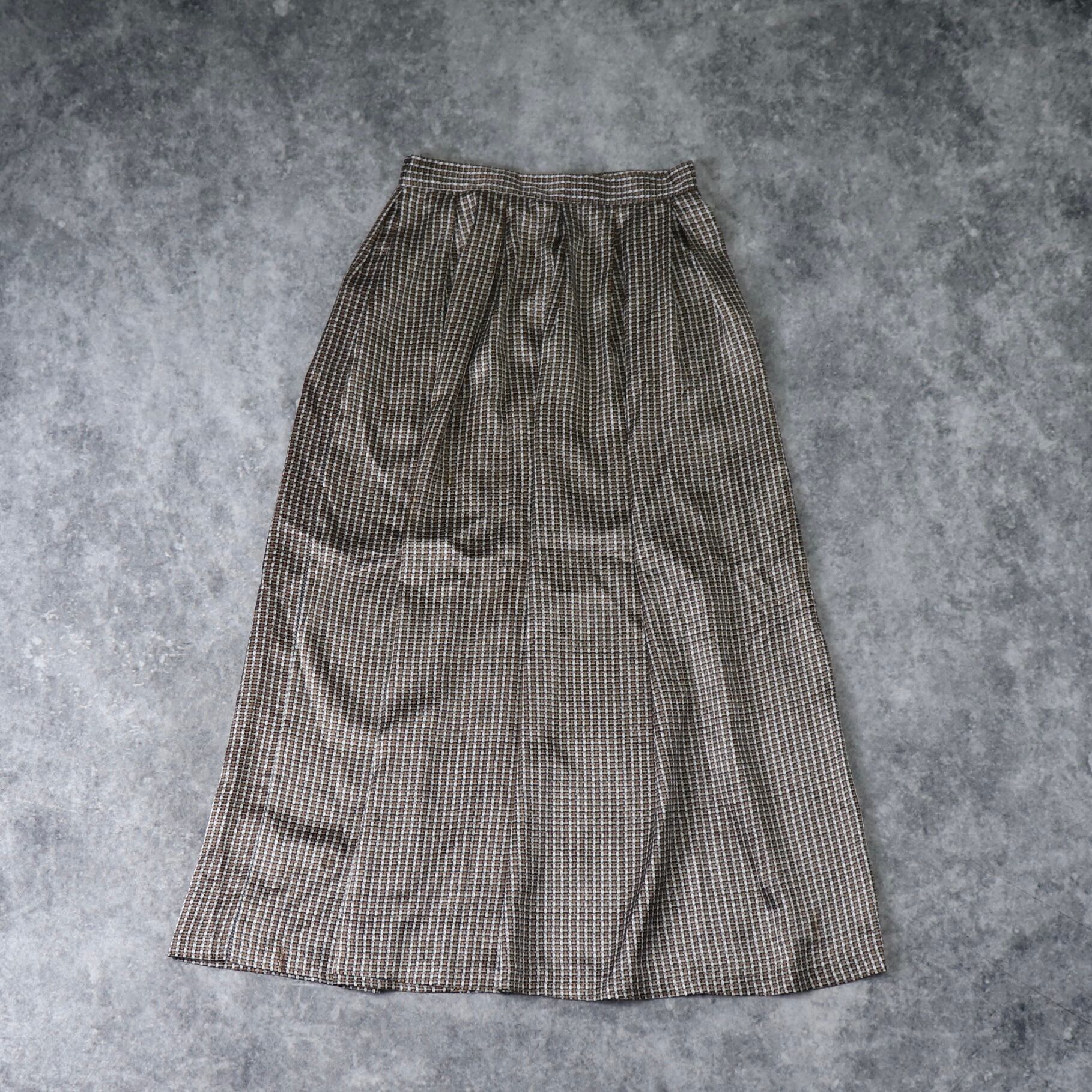 レディース 70 80年代 Usa製 幾何学模様 ロングスカート フレアスカート ヴィンテージ アメリカ古着 ポリエステル M Roger S Ladies ロジャース レディース