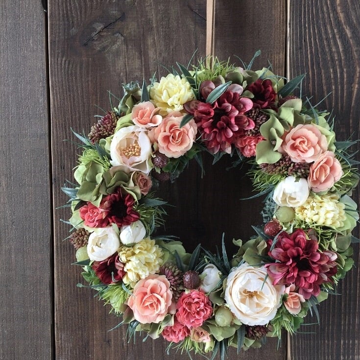 かわいい!!】ロマンティックローズのエレガント特大フラワーリース