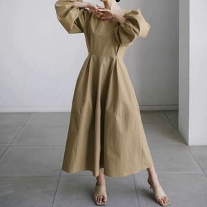 lantern sleeve baby doll dress W00314