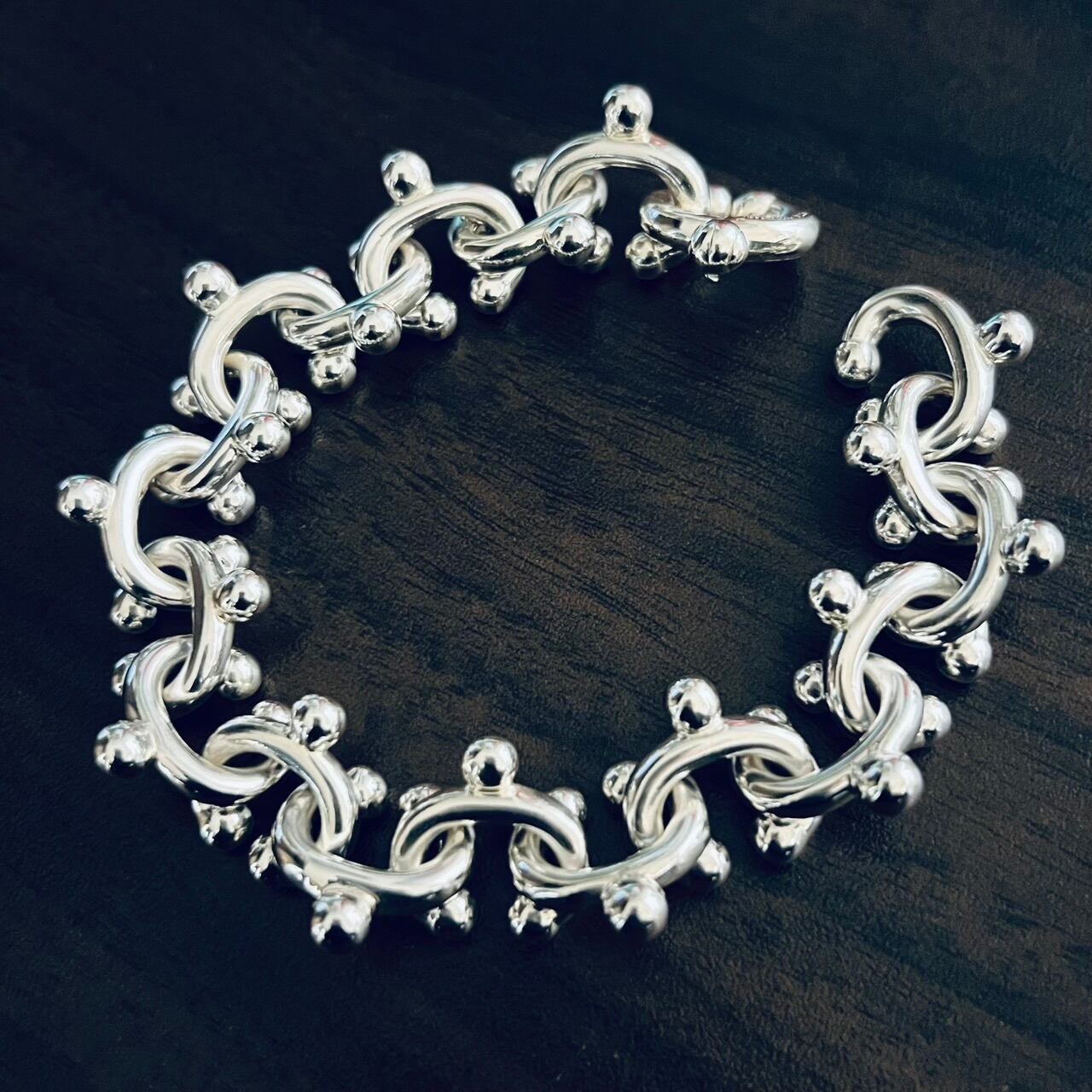 VINTAGE TIFFANY & CO. Ball Link Bracelet Sterling Silver 