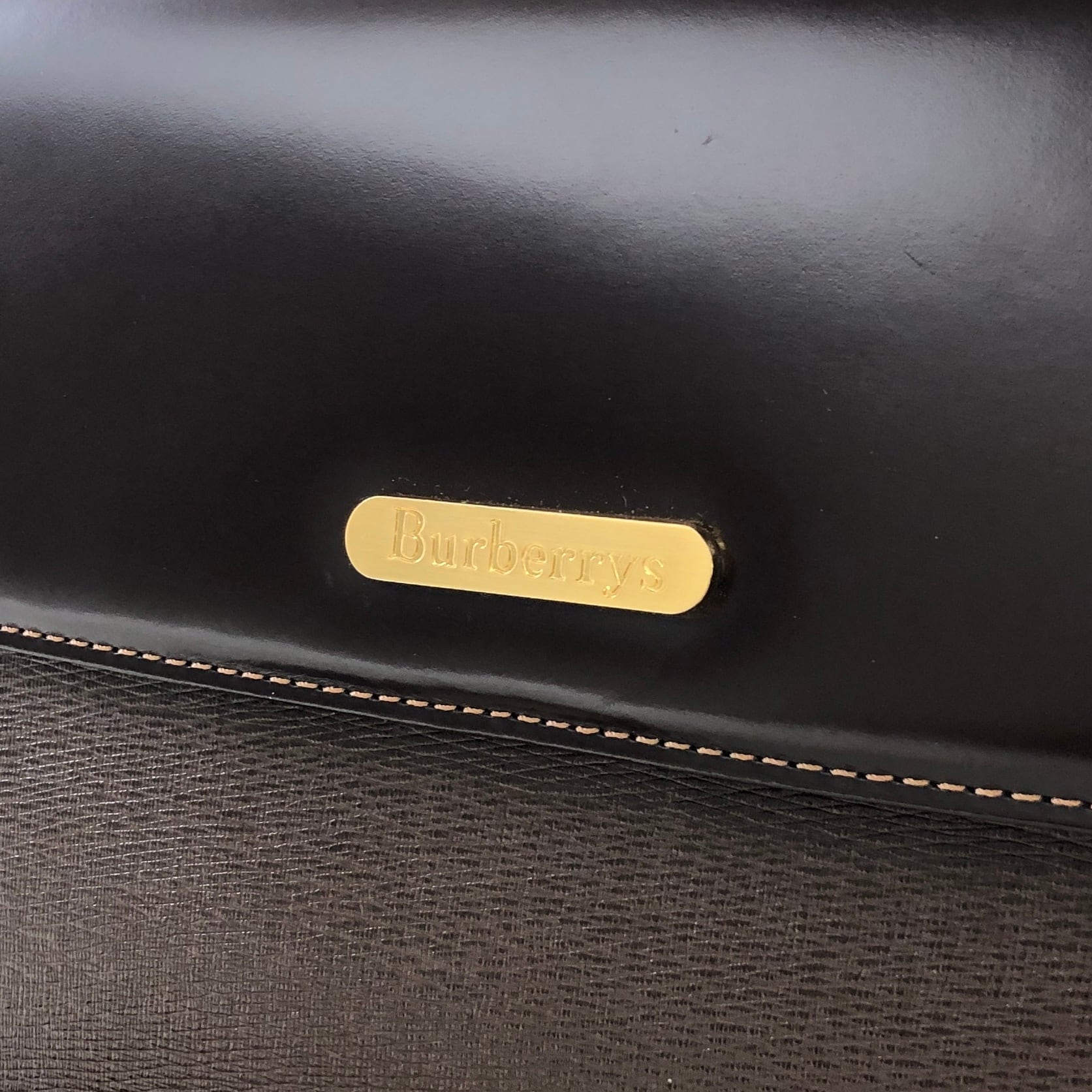 Burberry バーバリー ロゴ コンビレザー 2way トップハンドル