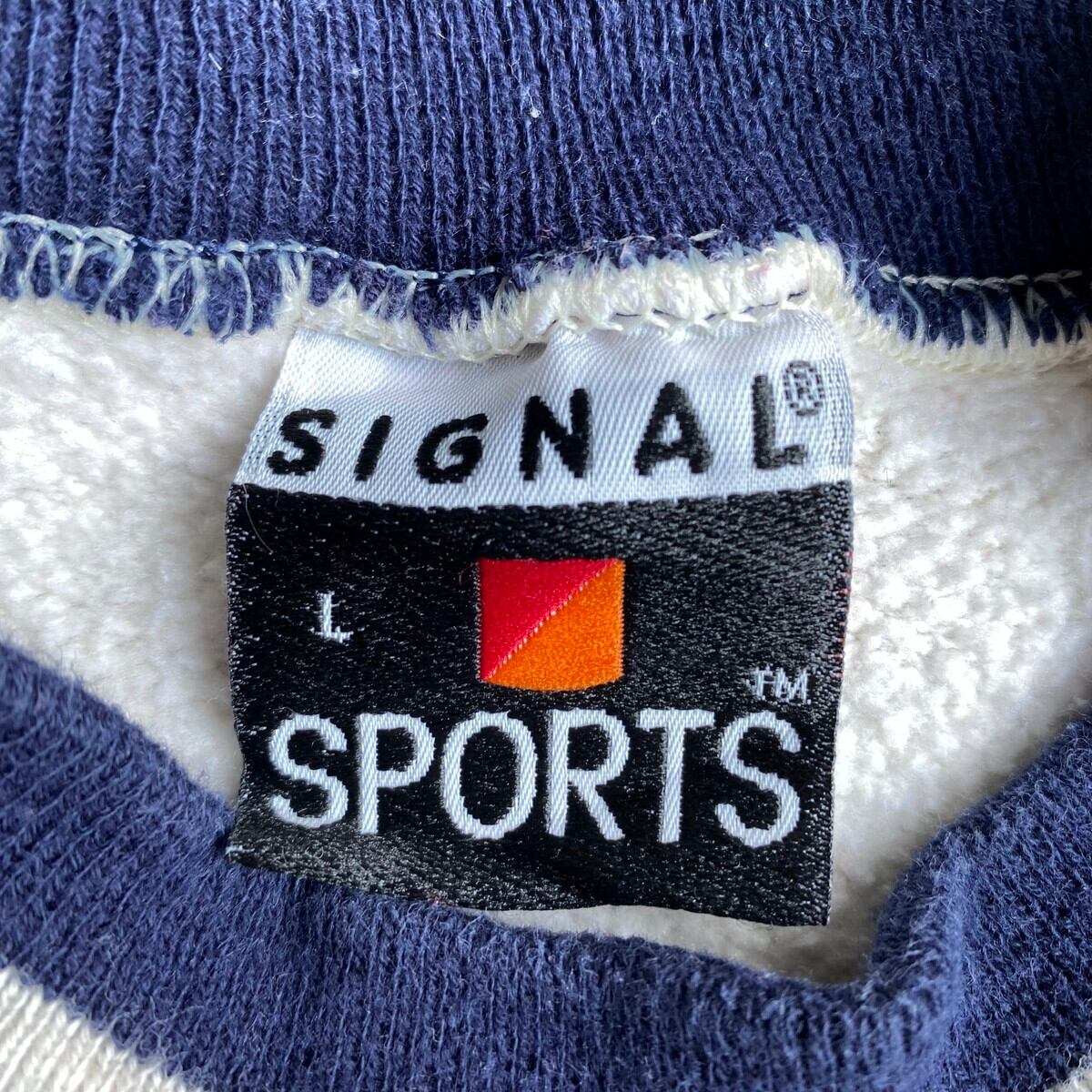 【US】90s SIGNAL SPORT リブラインスウェット　トレーナー