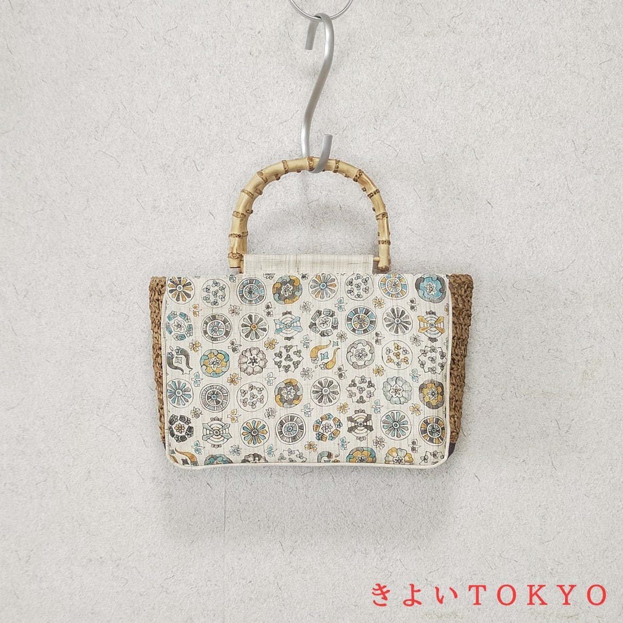 ❤️着物お出かけバンブーbag松葉文様　gold✖️black ふりそで小物 | 振袖、浴衣なら着物の三松