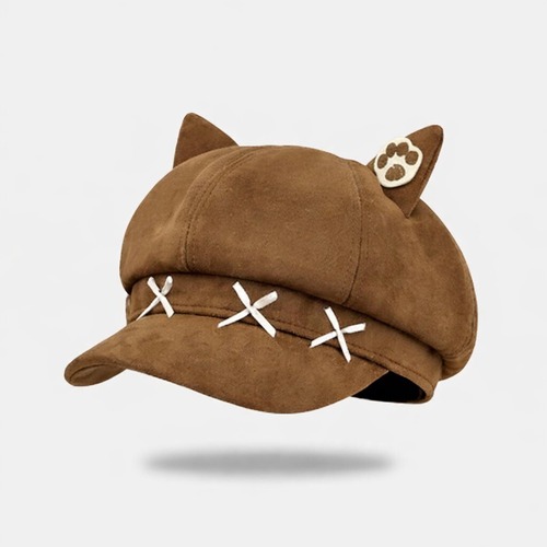 ゆめかわ♡全４カラー　肉球付き猫耳キャスケット　komono13　